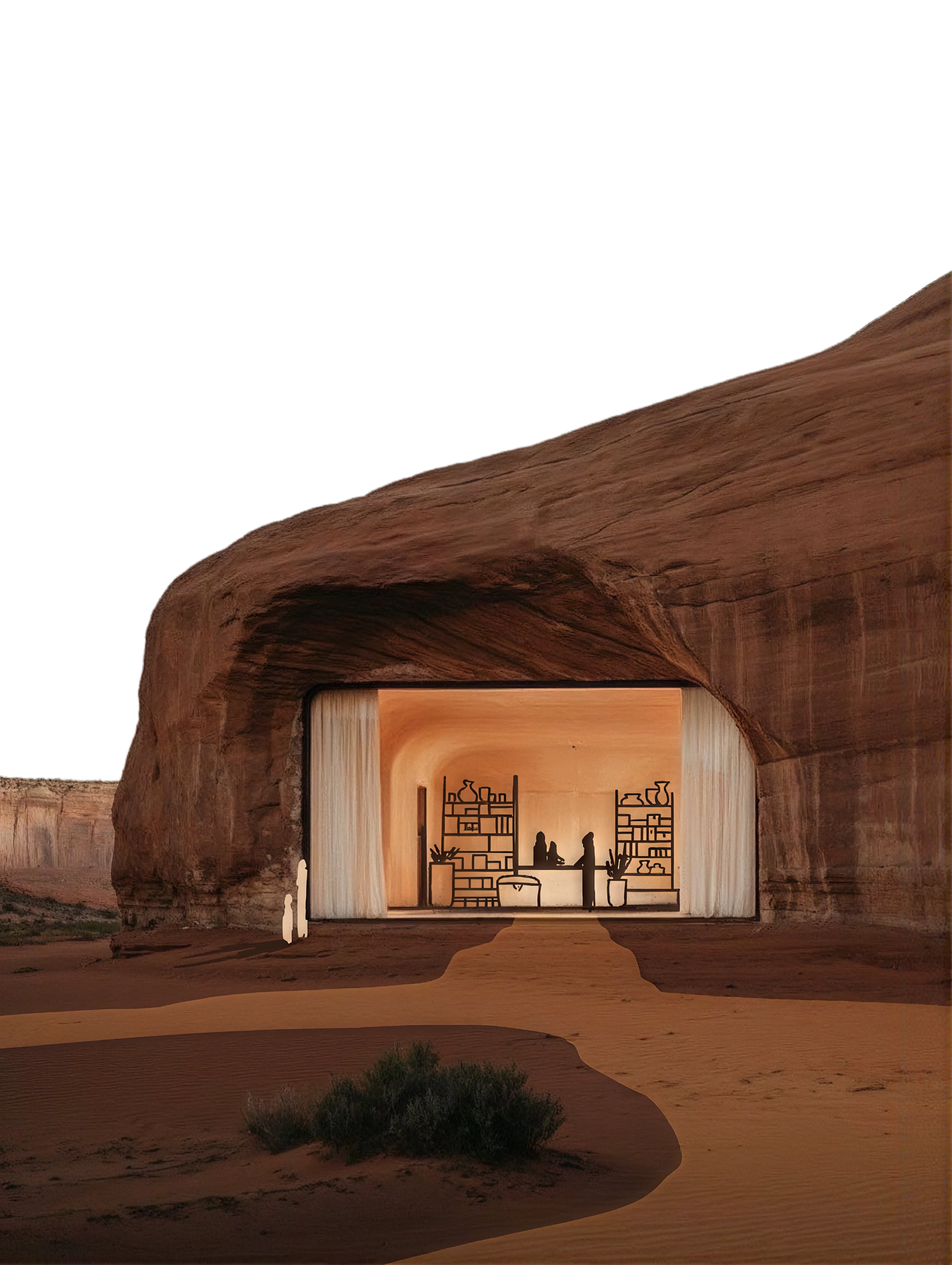 Contemporary architecture carved into a natural landscape
