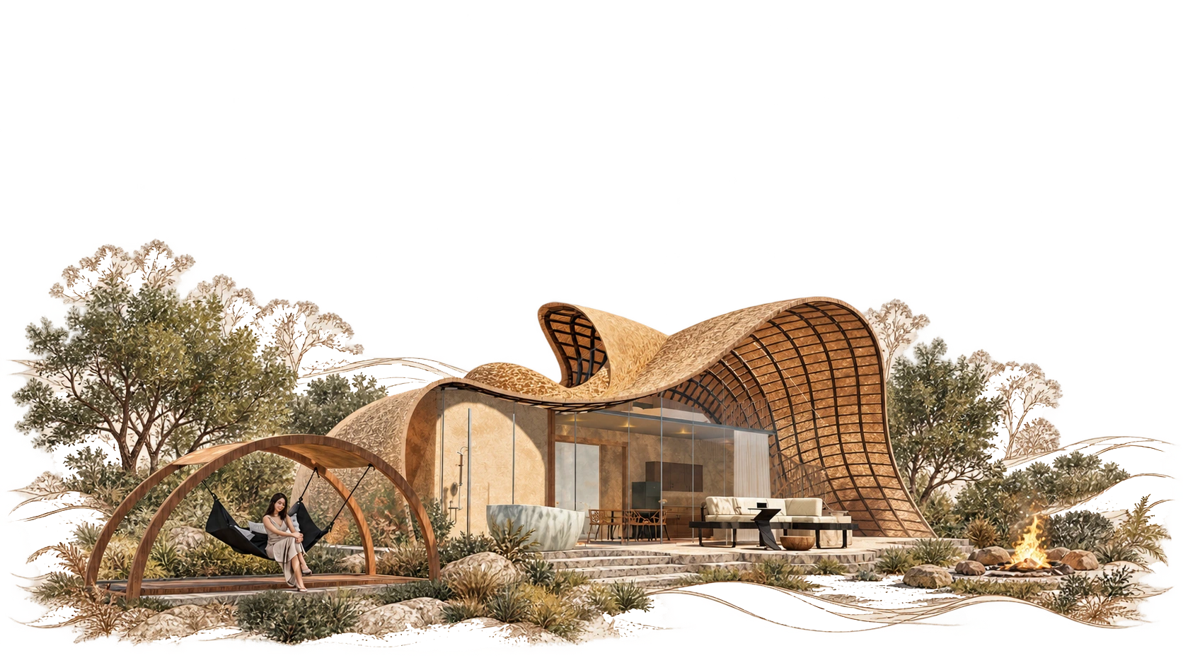 AROHA HUMAN-CENTRIC DESIGN — NATURE-IMMERSIVE VILLA concept