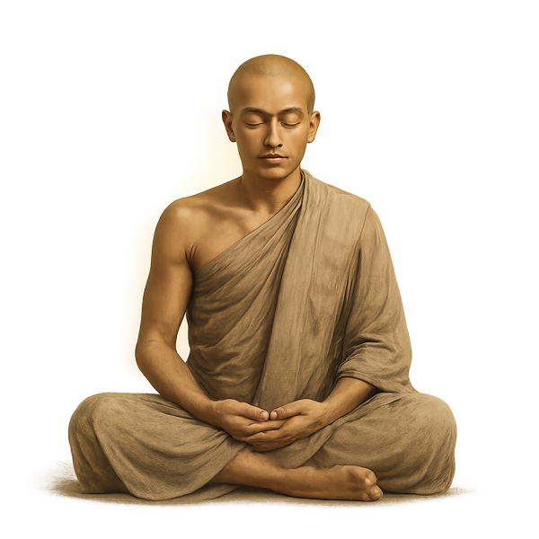 Meditative figure in yoga pose
